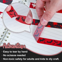 Whaline 12 Rolls Halloween Bloody Washi Tapes Blood Spatter red, black, white