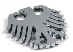 German eagle chrome car emblem Deutschland Germany sticker badge bike auto 2.25″