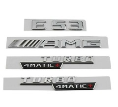 Chrome E53 AMG TURBO 4MATIC+ Trunk Fender Badges Emblems for Mercedes Benz W213