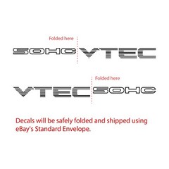 2pcs SOHC VTEC (16″ x 1.125″) Vinyl Decal Sticker for Honda Civic Si EK B16A