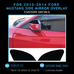 For 2013-2014 Mustang Side Mirror Graphic Decal Overlay – Satin Metallic Vinyl