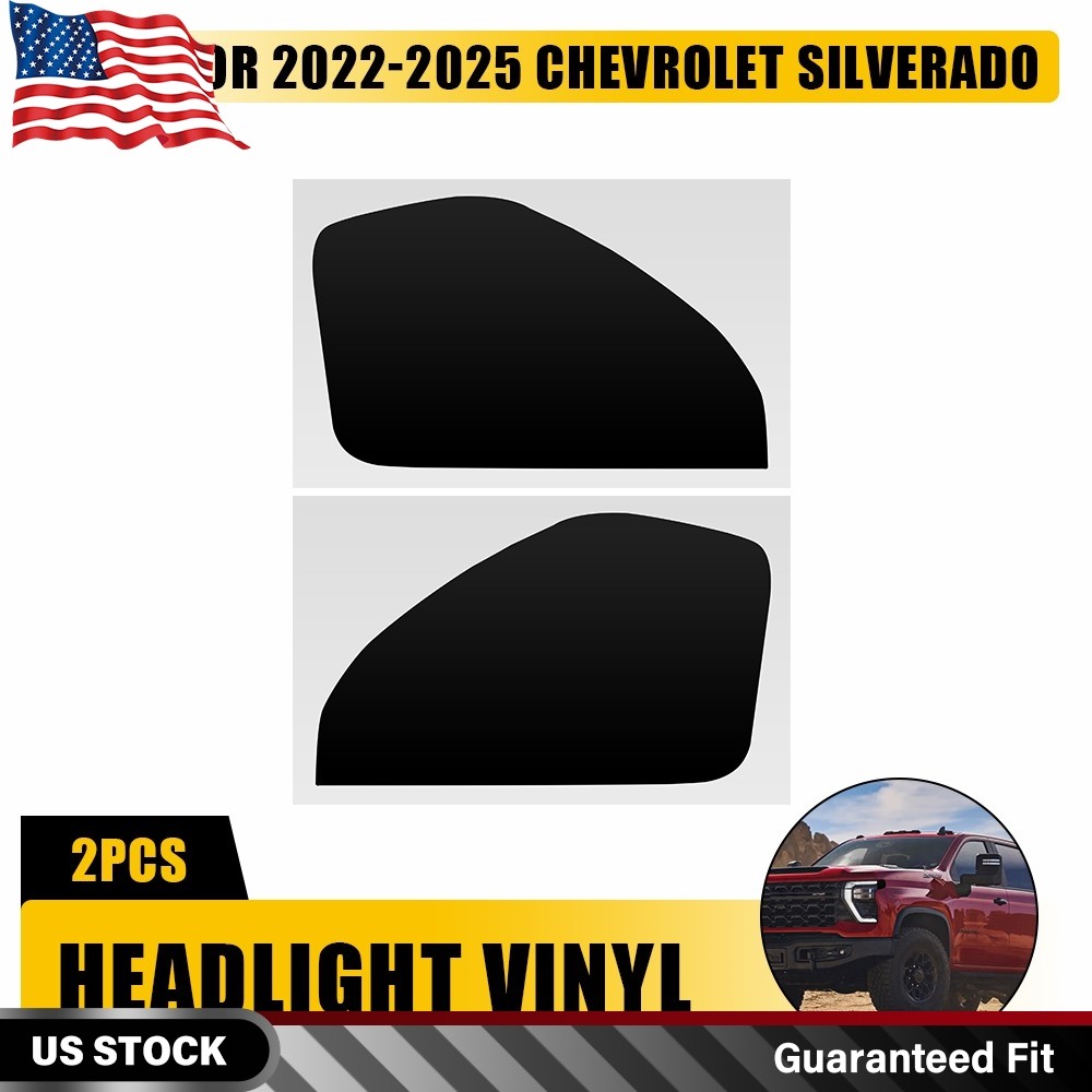 For 2022-2025 Chevrolet Silverado Smoked Headlight Side Marker Vinyl Tint Decals