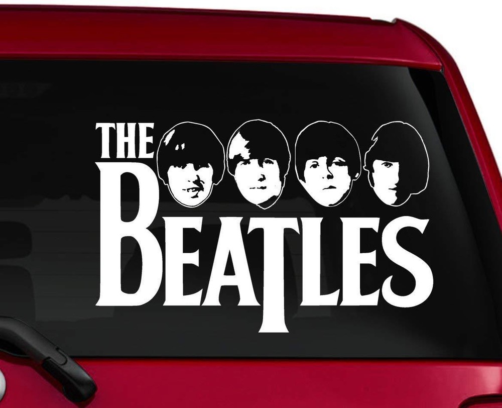 The Beatles Head Music Vinyl Decal 8″ White