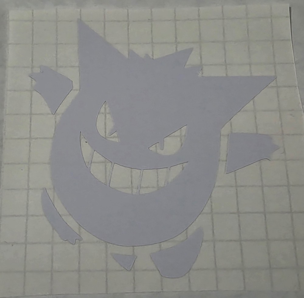 Gengar White Ghost 4×4 Inches Vinyl Decal Sticker For Any Car Surface 1/25