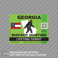 Georgia Bigfoot Hunting Permit Sticker Decal Vinyl Sasquatch Lifetime