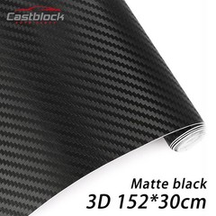 12″ x 60″ Black Carbon Fiber Vinyl Film Wrap 3D Bubble Free Air Release