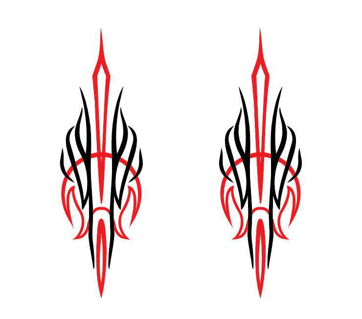 Hot Rod Pinstriping Decals – Set of 2 – 9″ x 2.75″ – Free shipping – 2 colors
