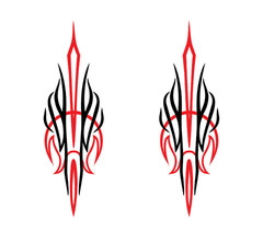 Hot Rod Pinstriping Decals – Set of 2 – 9″ x 2.75″ – Free shipping – 2 colors