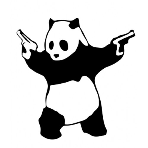 PANDA WITH GUNS BANKSY DECAL Vinyl Car Window Sticker ANY SIZE