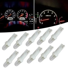10pcs White T5 12V LED Light Car Dashboard Dash Wedge Gauge Light Bulbs Parts