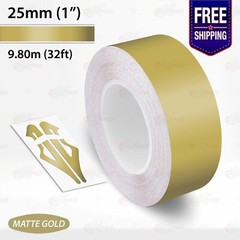 MATTE GOLD 1″ PIN STRIPE Car Model Motorcycle Decal TAPE Vinyl Sticker 25mm