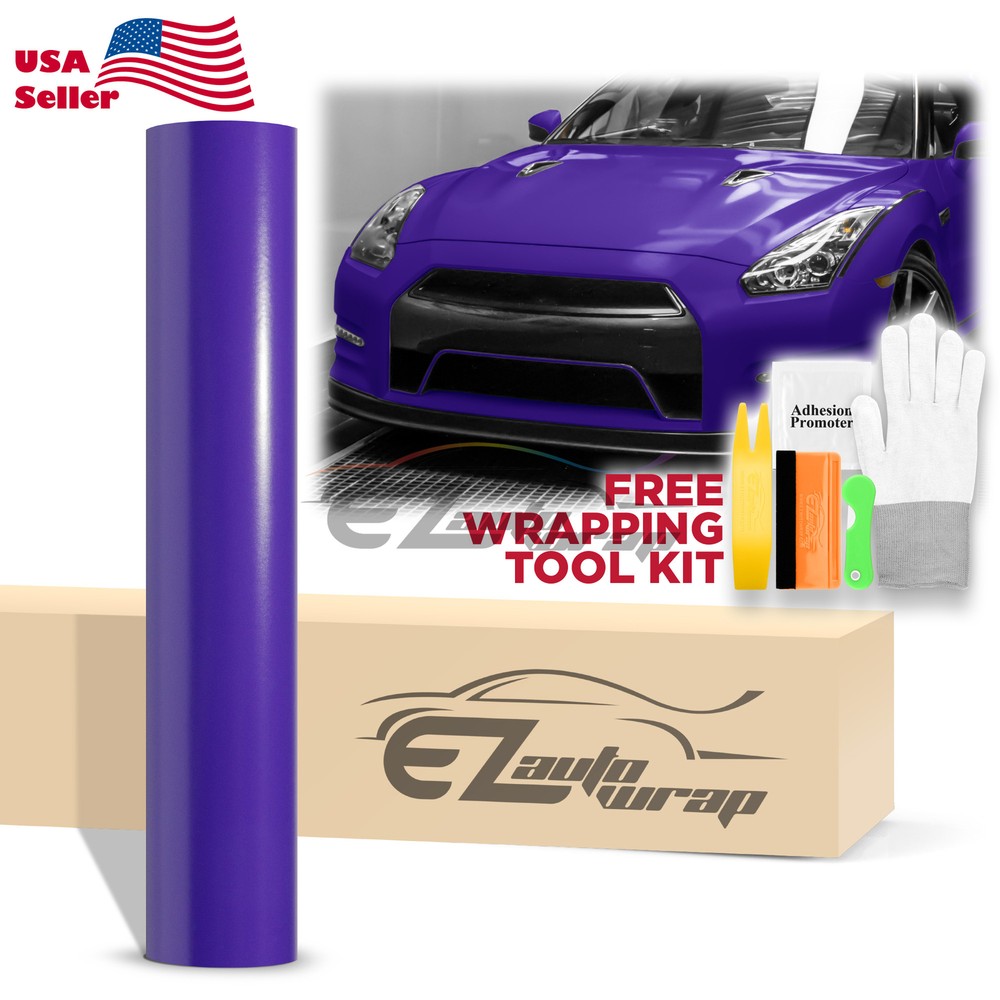 Premium Satin Purple Matte Flat Vinyl Wrap Sticker Film DIY Decal Bubble Free