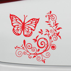 Butterfly Flower Graphics Decals Car Exterior Body Vinyl Sticker DIY Decoration