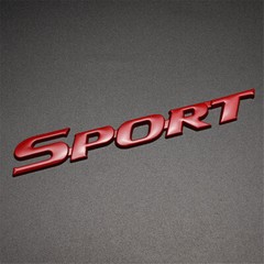 SPORT Logo Racing Car Body Fender Trunk Tailgate Emblem Badge Decor Sticker Red