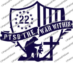 Veteran 22,PTSD The War Within,Support Our Troops,Military,Custom Vinyl Decal