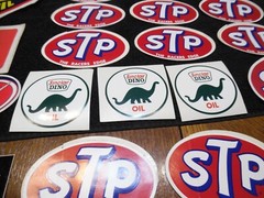 Vtg NOS Decal Stickers STP PENZOIL MARATHON SINCLAIR STANDARD OIL Gas Use On Can
