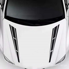 2Pc Universal Fit Racing Hood Stripes Decal Vinyl Stickers Fit for Car SUV Truck