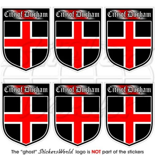 City of DURHAM Shield, England UK 40mm (1.6″) Vinyl Stickers Decals x6