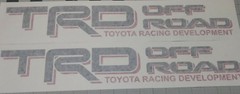 TRD OFF ROAD Decals Sticker 1 PAIR truck bedside Black/Red.