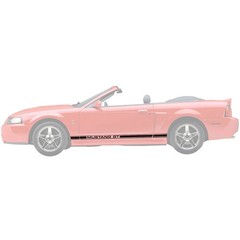 Graphic Express Side Stripe Decal Kit With Mustang GT Cutout Black 1979-2004