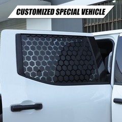 Honeycomb Rear Side Door Window Vinyls Decal Fits Toyota Tundra 2022-2026