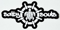 Salty Souls Ship Wheel & Turtle Sticker Decal Salt Beach Fishing Surfing Life