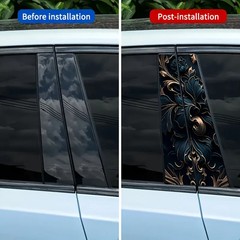 2pcs Floral Pattern Car Sticker Waterproof Scratch Resistant Holiday Decoration