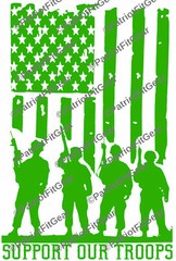 Support Our Troops,Military,Flag,Navy,Army,USAF,USCG,Sticker,Vinyl Decal