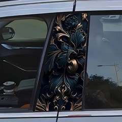 2pcs Floral Pattern Car Sticker Waterproof Scratch Resistant Holiday Decoration