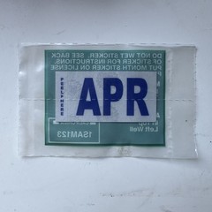 California Month Sticker (April) DMV License Plate Month Sticker Original