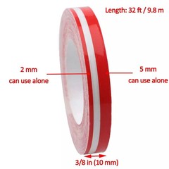 2pcs 32Feet Vinyl Pinstriping Pin Stripe Double Line Car Tape Decal Sticker 1/6″