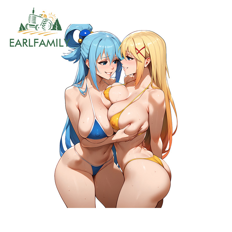 EARLFAMILY 5.1″ PVC Anime Girls Car Stickers Vinyl Trunk Decoration Decals