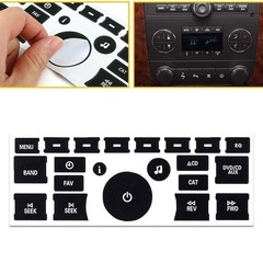 Black Car Knob & Climate Control Button Sticker Combo Decor Trim Accessories Y