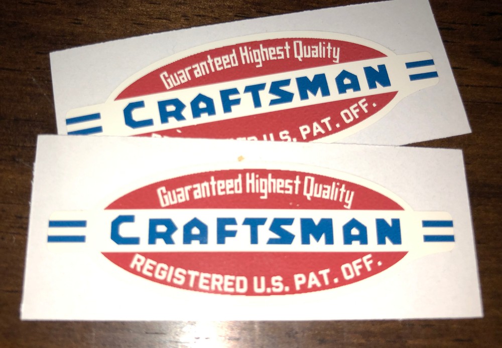 Craftsman Tools 109 lathe vintage style 2 3/16″ Heritage decal 2 for 1