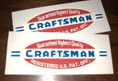 Craftsman Tools 109 lathe vintage style 2 3/16″ Heritage decal 2 for 1