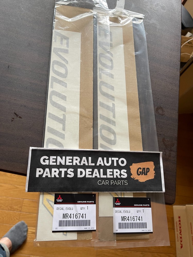 Genuine MITSUBISHI LANCER EVO5 CP9A EVOLUTION V Side Door Decal Silver Yellow
