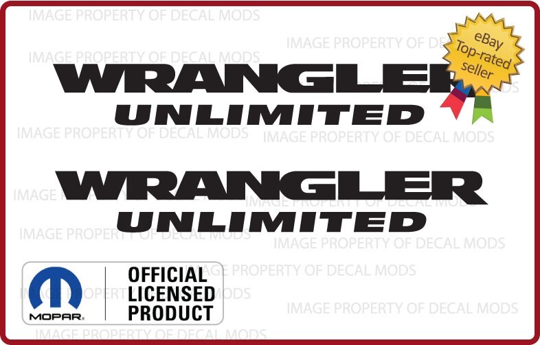Set 07 – 18 Jeep WRANGLER UNLIMITED fender logo JK side decals Matte Black SJ3Y4