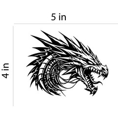 Dragon Head Vinyl Decal Sticker for Motorcycle Helmet Car Truck Window 5×4 in
