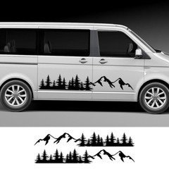 For VW Multivan TRANSPORTER T5 T6 2pcs/lot Car Exterior Door Side Forest Decals