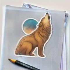 Wolf Sticker Cup Laptop Car Vehicle Window Bumper Vinyl Decal Wild Animals Moon