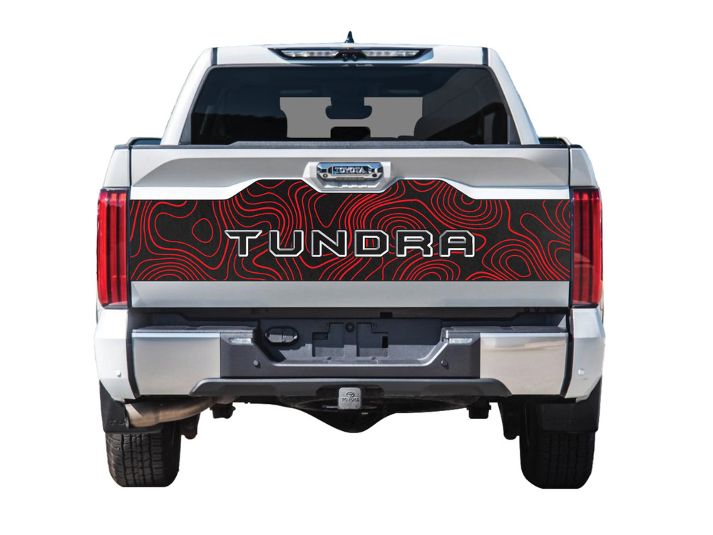 Topographic Blackout Tailgate Vinyl Graphic Decal Fits Toyota Tundra 2022-2023