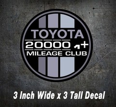 Fits Toyota Decal 200k Miles Club SR5 4Runner TRD Tundra Fj Tacoma Gray