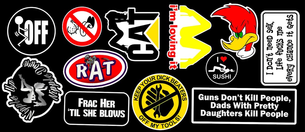 12 Offensive Vinyl Sticker Pack #1