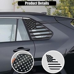 Rear Side Window American Flag Vinyl Decal Sticker Pair For Toyota Rav4 2019-25