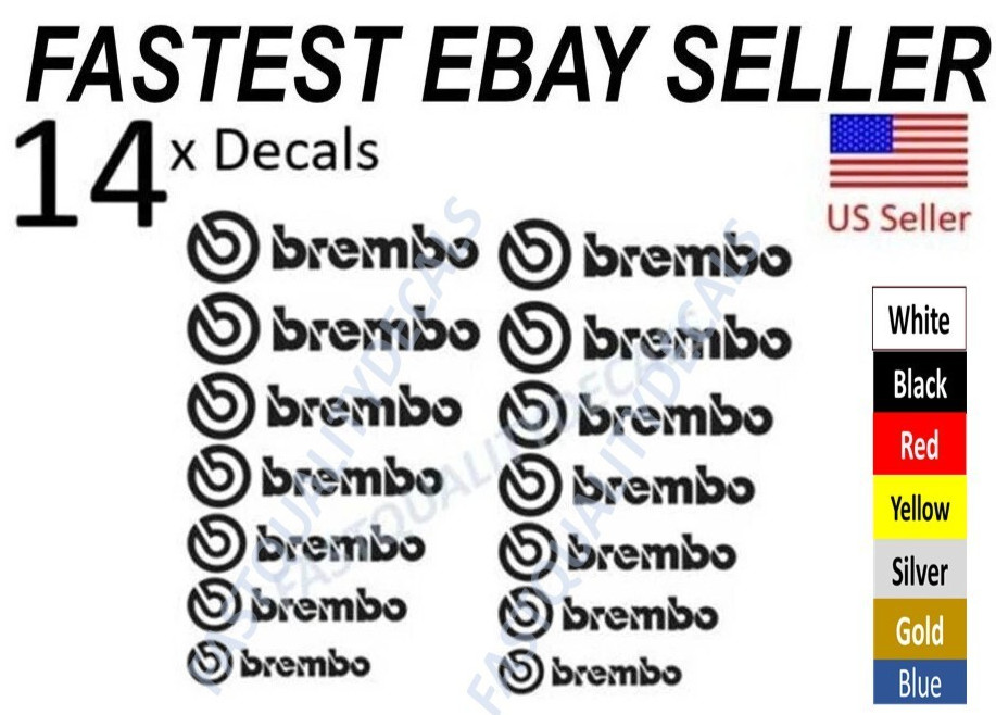 14x Caliper Decal for BREMBO brakes 7 SIZES – CHOOSE COLOR – FAST SHIPPING