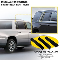 For 2015-2018 Chevy GMC Cadillac Left&Right B-Pillar Door Window Moldings 1/2/6x