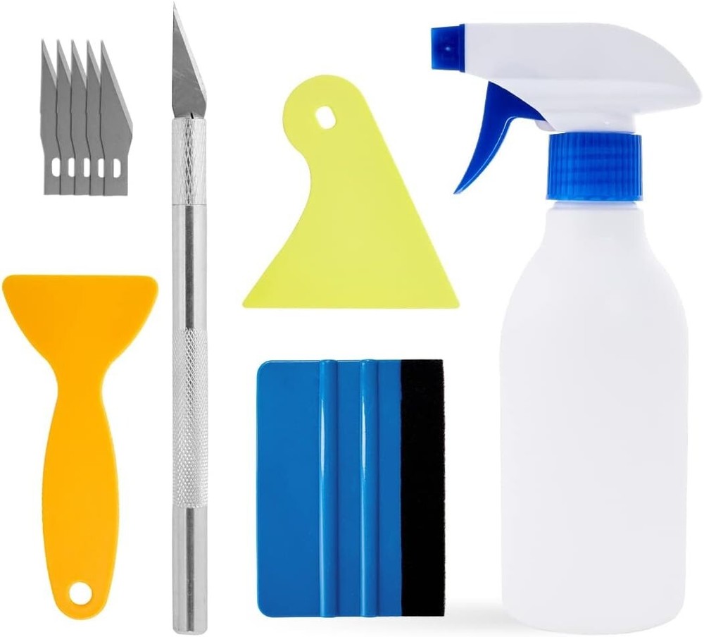 Window Tint Kit Wallpaper Smoothing Tool Car Vinyl Wrap Felt Edge Squeegee, Deta