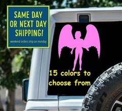 Female Woman Angel Car Window Decal Sticker 8 Sizes Macbook Tablet Laptop Gift