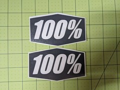 100% (x2) Pair Vinyl Decal Sticker Logo Motocross ATV Dirt Bike Goggles 100