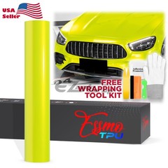 Space Candy Gloss Neon Yellow TPU PPF Paint Protection Film Dry Wet Vinyl Wrap